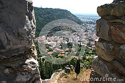 View through a fighters battle position in a medieval fortress 2 Stock Photo